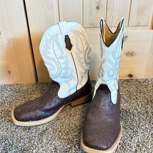 Roper Men's Cowboy Boots 9.5 9 1/2 - Brown and White like new